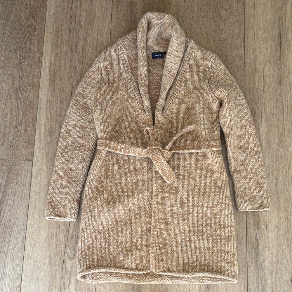 Mexx Camel Knit Belted Teddy Jacket